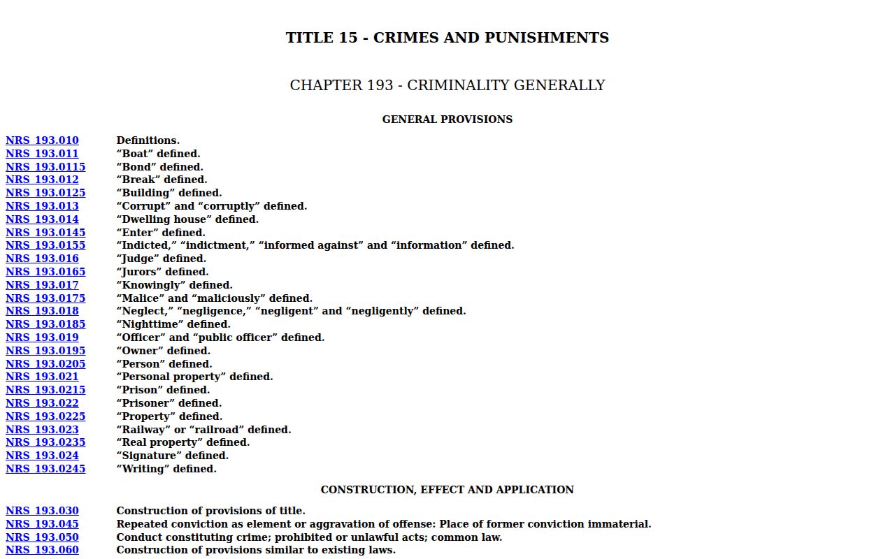 Nye County sex offender check and Nevada offense classifications
